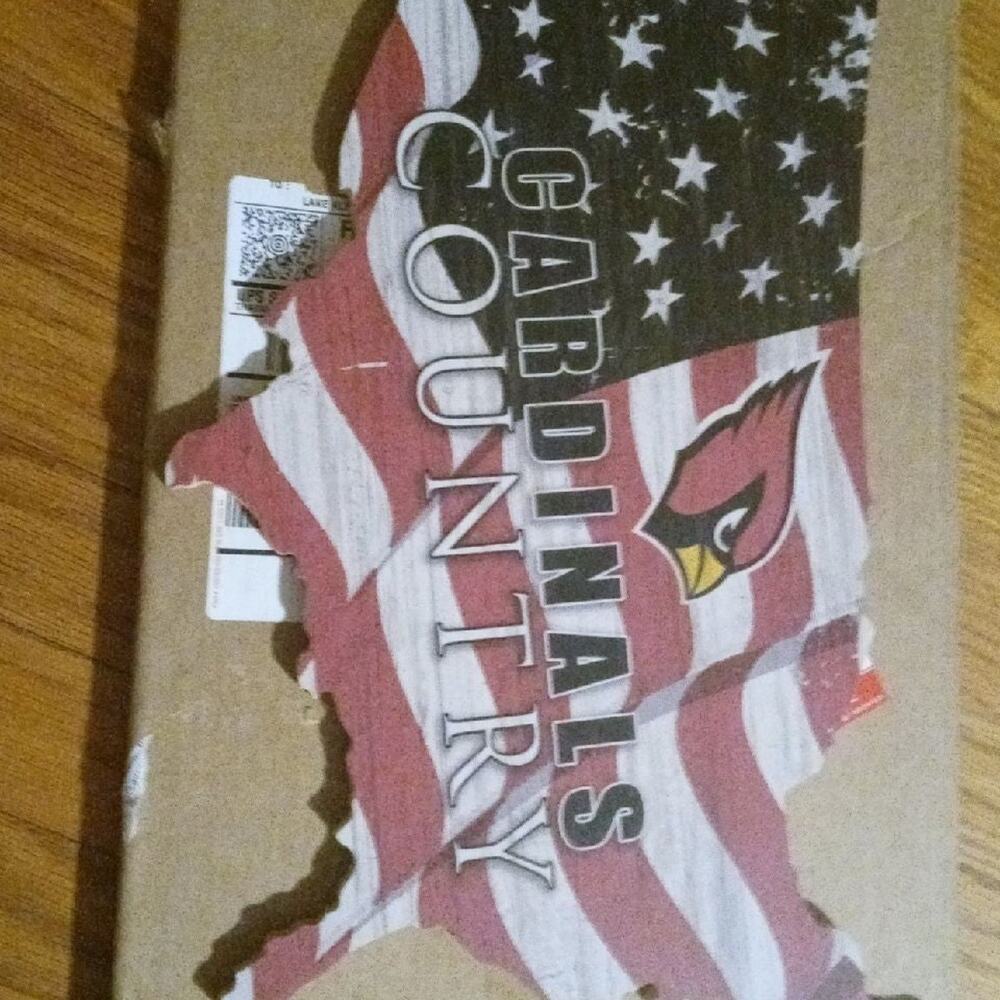 BNIB NFL football Arizona Cardinals wood cut out